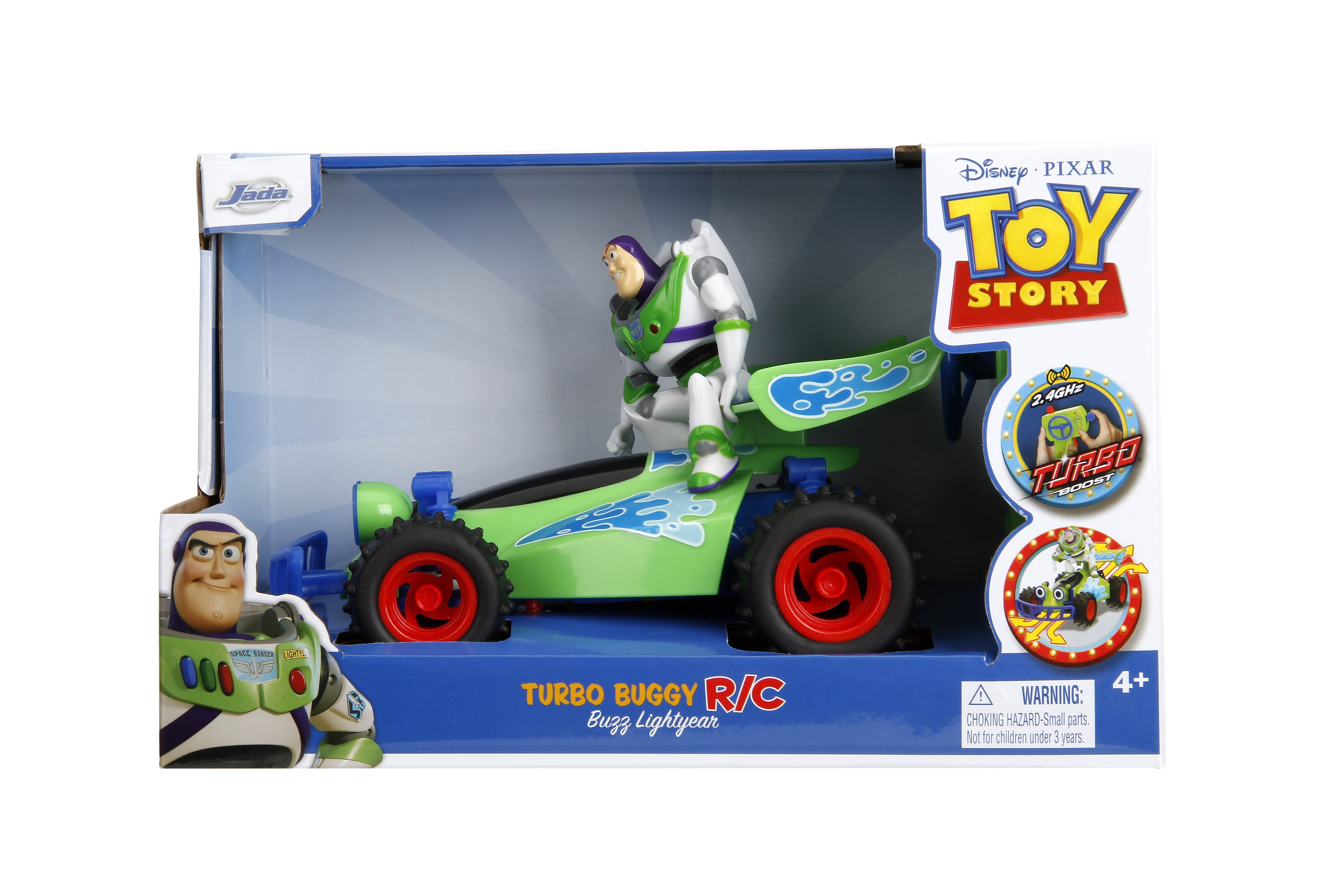 Toy Story Turbo Buggy RC Buzz Lightyear 1 24 Scale Remote Control Car with Turbo Boost 2.4GHz USB Rechargeable by Jada Toys