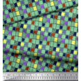 thumbnail image 3 of Soimoi Polyester Crepe Fabric Check & Brush Stroke Abstract Print Fabric by The Yard 42 Inch Wide, 3 of 3