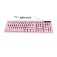 thumbnail image 2 of USB Wired Computer Keyboard, Full Size 104 Keycaps Round Backlit Ergonomic Fodable Feet Gaming Keyboard Multimedia Keys Wired Retro Typewriter Keyboard for Desktop Laptop, 2 of 7