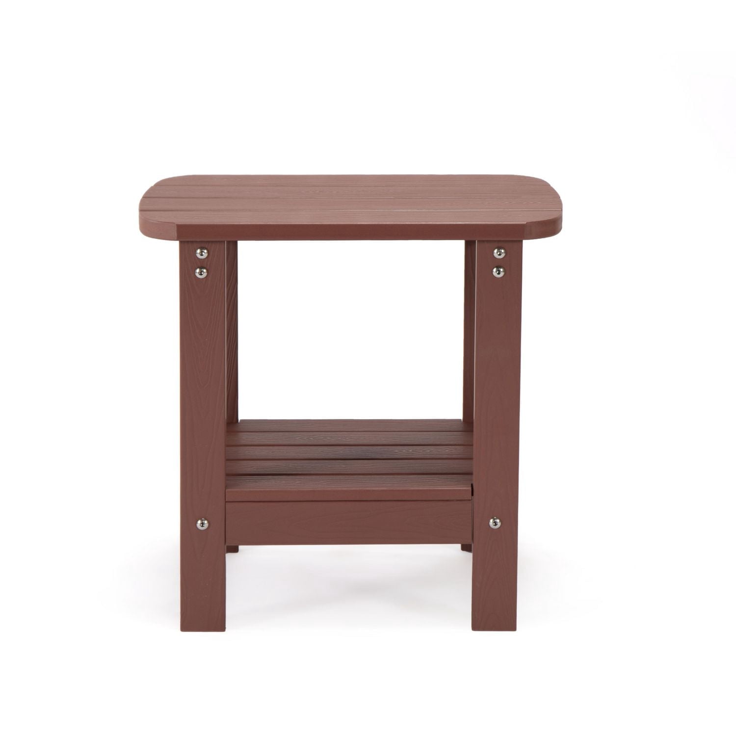 Tanfly Polycarbonate Side Table with Shelf for Indoor/Outdoor Use – Red