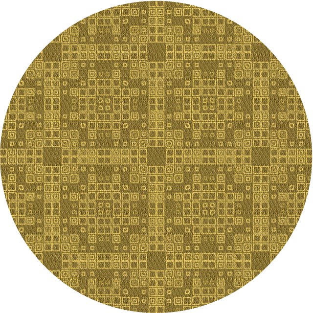 Ahgly Company Tapis d'Intérieur Ronds Transitionnels Jaunes Lavables à la Machine, 4 Pieds Rond