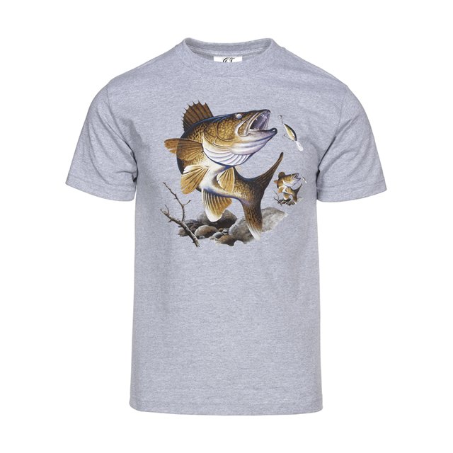 Gravity Trading T-Shirt à Manches Courtes pour Hommes avec Bar de Mer - Gris Chiné - P
