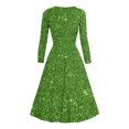 thumbnail image 4 of Offre à Durée Limitée Iumwxz Robe à Manches Longues Col en V pour Femmes Tunique Robe de Performance Robe Imprimée Brillante Robes Longues pour Femmes Robe Ample et Fluide pour la Rue, 4 of 4