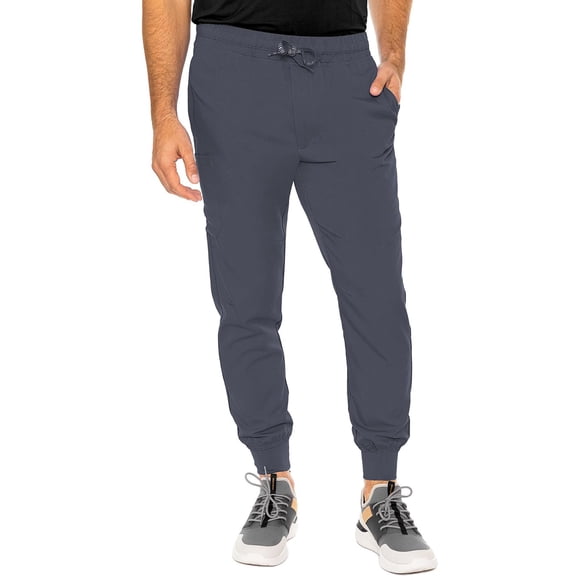 Med Couture Bowen Scrub Jogger Pants for Men - Perfect for Casual Wear and Active Lifestyles MC7777, Pewter, Large