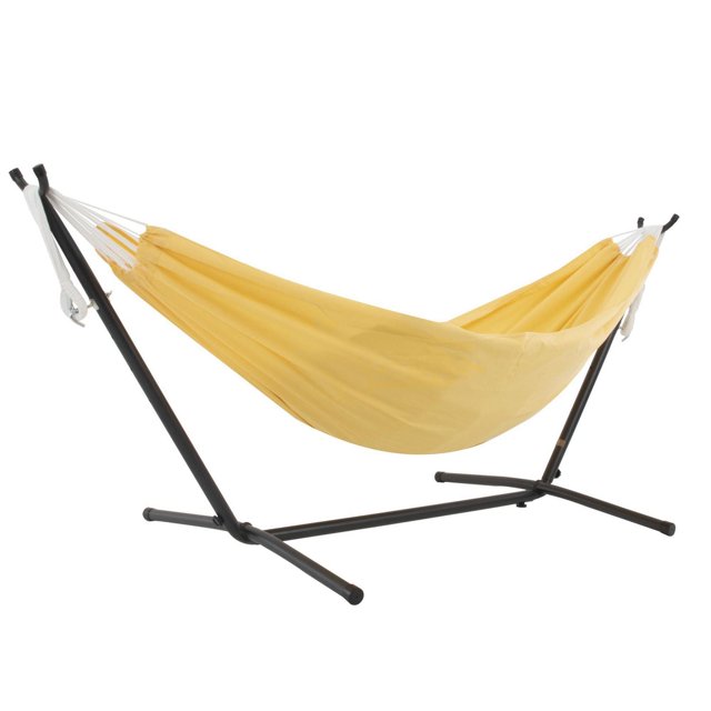 Vivere Polyester Double Hammock with Stand and Carry Bag