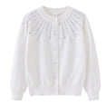 thumbnail image 1 of Zshosam Girls Pretty Cardigans Sweater Girls Cropped Cardigan Sweaters Long Sleeve Cable Knit Button Front Sweater Size 9T 10T,(White 9-10 Years), 1 of 4