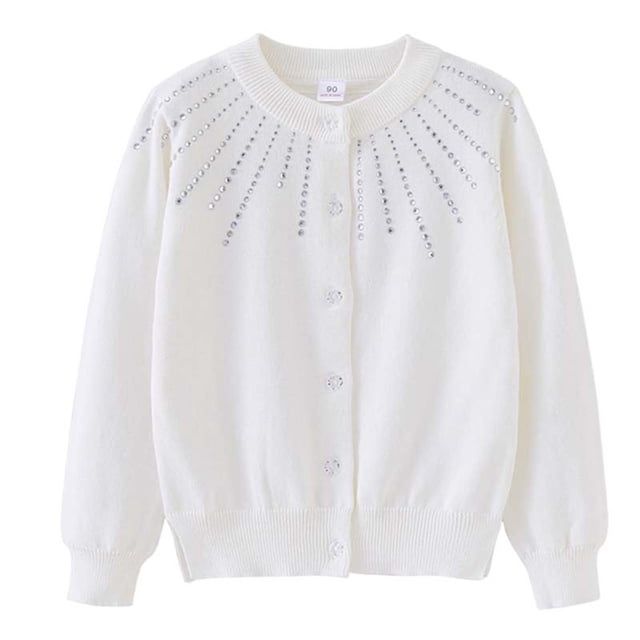 Zshosam Girls Pretty Cardigans Sweater Girls Cropped Cardigan Sweaters Long Sleeve Cable Knit Button Front Sweater Size 9T 10T,(White 9-10 Years)
