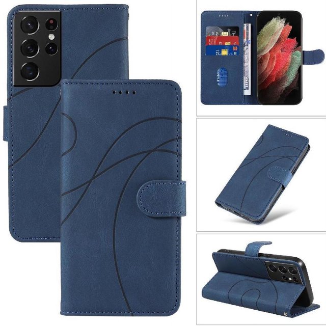 Flip Case For FOXDOCK Samsung Galaxy S21 Ultra Card Slots and Kickstand Function Skin Feel Leather