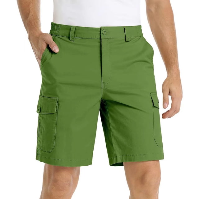 EOYWHK Dress Pants for Men with Multi-Pockets,Big and Tall Golf Pants Relaxed Fit Cargo Shorts Straight Leg Cargo Shorts with Button Zipper Pockets ,S-5XL