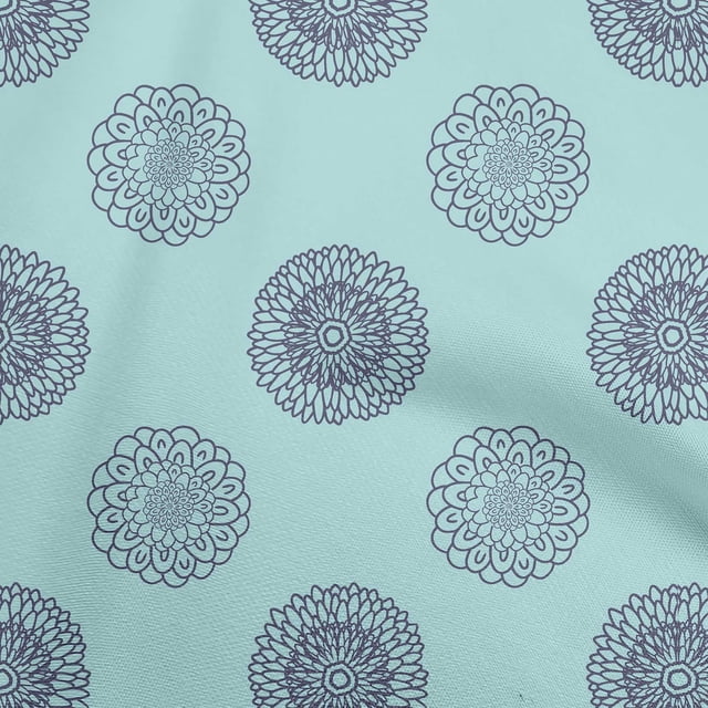 oneOone Rayon Light Blue Fabric Florals Sewing Material Print Fabric By The Yard 56 Inch Wide