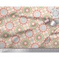 thumbnail image 2 of Soimoi White Rayon Crepe Fabric Multicolor Mandala Decor Fabric Printed Yard 46 Inch Wide, 2 of 5