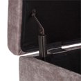 thumbnail image 4 of Maklaine Faux Leather Storage Coffee Table Ottoman in Taupe, 4 of 5