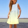 thumbnail image 2 of FhsagQ Robes Robe d'Été Sans Manches pour Filles Ligne Extensible Confort Col Rond Décontractée avec Imprimé Dégradé pour Tout-Petits Enfants Plage Extérieur Petite Fille le 7 Juillet Robes Taille 7/8 Jaune 13-14 Ans, 2 of 5