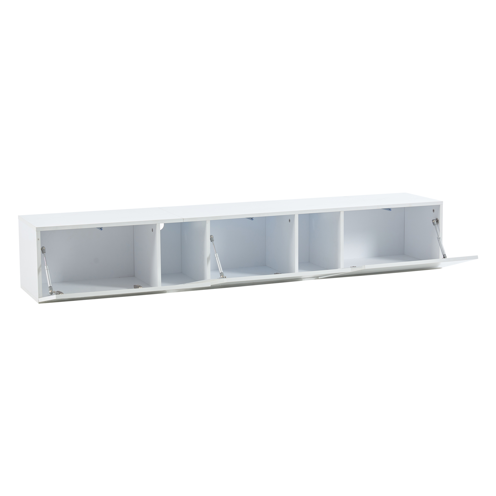 Homy Casa meuble télé flottant 64,9 po avec DEL, 3 portes et 5 compartiments pour téléviseur 65 po