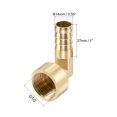 thumbnail image 2 of Unique Bargains 14mm Barbed x G1/2 Female Thread Brass Hose Barb Fitting Elbow, 2 of 6
