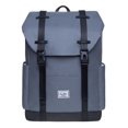 thumbnail image 1 of KAUKKO Vintage Casual polyster and Leather Rucksack Backpack (Nylon Grey), 1 of 5