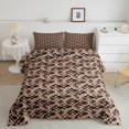 thumbnail image 2 of Erosebridal Geometry Bedding Twin Comforter Set for Teens, Brown Comforter Sets Twin Size, Rectangle Checkered Reversible Down Comforter, Super Cozy Bedroom Decoration, 2pcs, 2 of 8