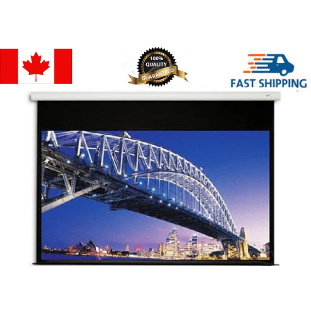 eGALAXY® Écran de Projecteur Électrique 150 Pieds' 16:9 pour Intérieur, Montage Mural, Gris Mat, PSE150AG, (Neuf), 1 Unité