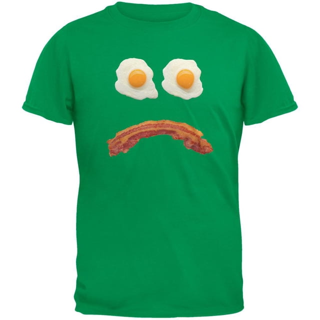 T-Shirt Vert pour Jeunes Mr. Sad Face Bacon et Oeufs