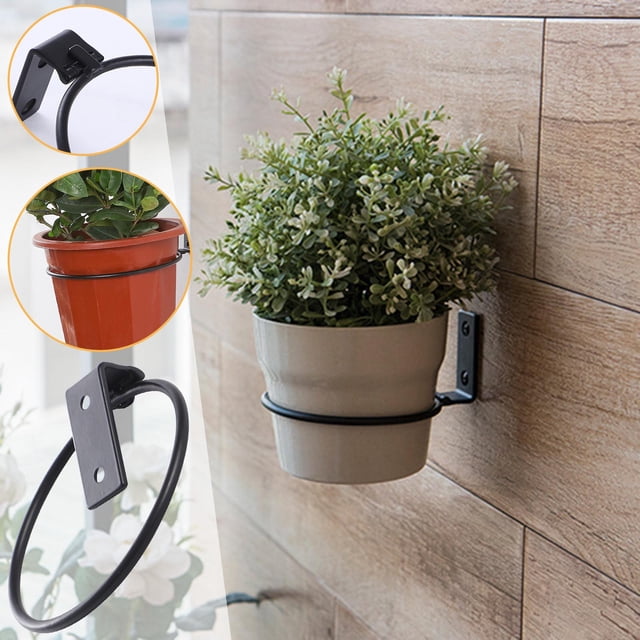 Bowayaoa Modern Wall Mounted Flower Pot Rack, Metal Balcony Railing Planter Hanger for Outdoor Gardening, Window Sill Shelf Guardrail Decorative Plant Stand
