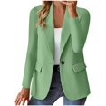 thumbnail image 1 of ManxiVoo Professional Womens Blazer Cardigan Open Front Lightweight Office Wear Versatile Spring Layering Piece XL Size Mint Green, 1 of 6