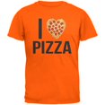 thumbnail image 1 of I Heart Pepperoni Pizza Orange Adult T-Shirt, 1 of 1