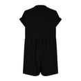 thumbnail image 4 of AherBiu Wide Leg Jumpsuits for Women Short Sleeve Half Button V Neck Short Rompers 1 Piece Summer Outfits, 4 of 6