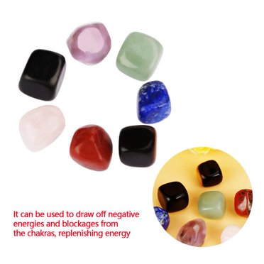 Domqga 7PCS Natural Crystal Healing Tumbled Stones Set Yoga Chakras Energy Stones, Chakras Healing Stone, Yoga Energy Stone