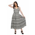 thumbnail image 2 of Moomaya Robe Longue Maxi pour Femmes en Coton Imprimé à Bretelles Spaghetti et Col en V, 2 of 6