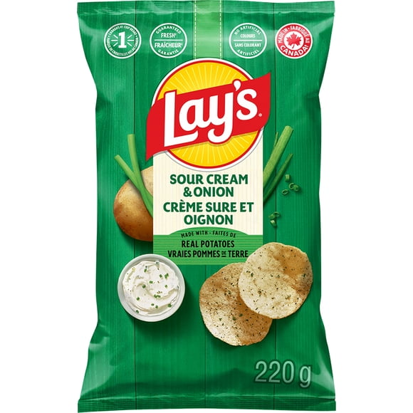Lay's croustilles assaisonnées Crème sure et oignon
