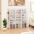 thumbnail image 3 of Costway Portable Shoe Rack Organizer 12-Cube 48 Pair Shoe Shelf Storage Cabinet with Hook White, 3 of 10