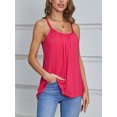 thumbnail image 3 of Charmo Womens Flowy Pleated Camisole Built in Bra Adjustable Straps Loose Tank Tops S-3XL, 3 of 6
