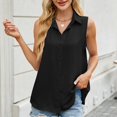 thumbnail image 1 of asjyhkr Womens Tank Tops Button down Sleeveless Summer Tops Loose Fitting Fashion T Shirts Solid Color, 1 of 9