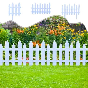 Wzzjkit White Plastic Garden Fence, Picket Garden Fencing Edgings for Lawns Flowerbeds Plant Borders Decorative Yard, Great Garden Fences and Borders for Dogs