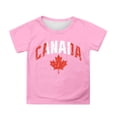 thumbnail image 1 of T-shirt à Manches Courtes pour Filles de la Fête du Canada, Col Rond d'Été, Coupe Décontractée, Chandails de Base, 1 of 4