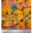 thumbnail image 1 of Soimoi Poly Georgette Fabric Leaves,Floral & Peacock Bird Print Fabric by The Yard 52 Inch Wide, 1 of 2