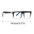 thumbnail image 2 of Fashion Square Glasses Non Clear Lens PC Frame Metal Decoration Rivet Design Anti Eye Fatigue Replaceable Lens for Daily Wear Reading Business Electronic Games, 2 of 3