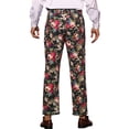 thumbnail image 3 of INSPIRE CHIC Pantalon Habillé à Fleurs pour Homme, devant Plat, Fête, Bal de Promo, Pantalon Imprimé de Fleurs 38 Noir Rouge, 3 of 5