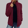 thumbnail image 2 of CEHVOM Femme Mode Manches Longues Confortable Hauts Amples Poche Manteau Long Blouse Liquidation, 2 of 6