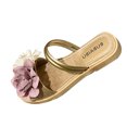 thumbnail image 1 of Sandals for Women Flower Flat Slippers High End Chic, 1 of 5
