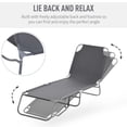 thumbnail image 4 of Outsunny Folding Outdoor Lounge Chair for Patio, Garden, Poolside, Grey, 4 of 10