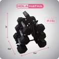 thumbnail image 4 of HolaHatha Hexagonal Dumbbell Free Hand Weight Set w/ Rack, 5, 8, & 10 Lbs, Black, 4 of 8