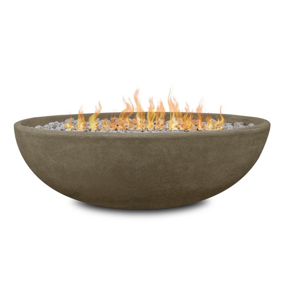 Real Flame Riverside 48" Oval Concrete Propane Fire Pit in Glacier Gray