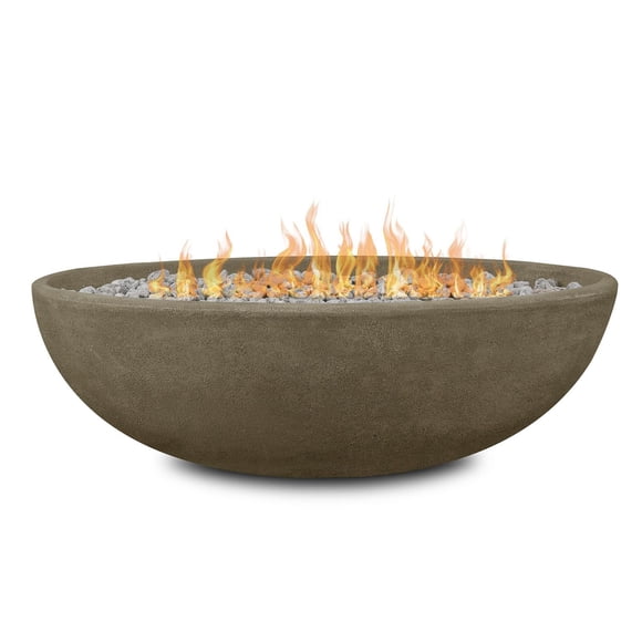 Real Flame Riverside 48" Oval Concrete Propane Fire Pit in Glacier Gray