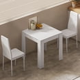 thumbnail image 2 of HOMCOM Dining Table Set for 2, Square Kitchen Table and PU Chairs, White, 2 of 10
