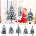 thumbnail image 1 of ZZkhGO Flocked Artificial Christmas Tree, Pre-Decorated Snowy Holiday Pine Tree, Ready-to-Light Home Decor for Living Room, 1 of 7
