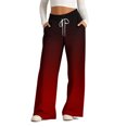 thumbnail image 1 of Pants for Women, Womens Fashionable Striped Printed Drawstring Wide Leg Pants, 1 of 5