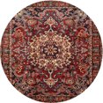 thumbnail image 1 of Ahgly Company Machine Washable Indoor Round Traditional Saffron Red Area Rugs, 3' Round, 1 of 7