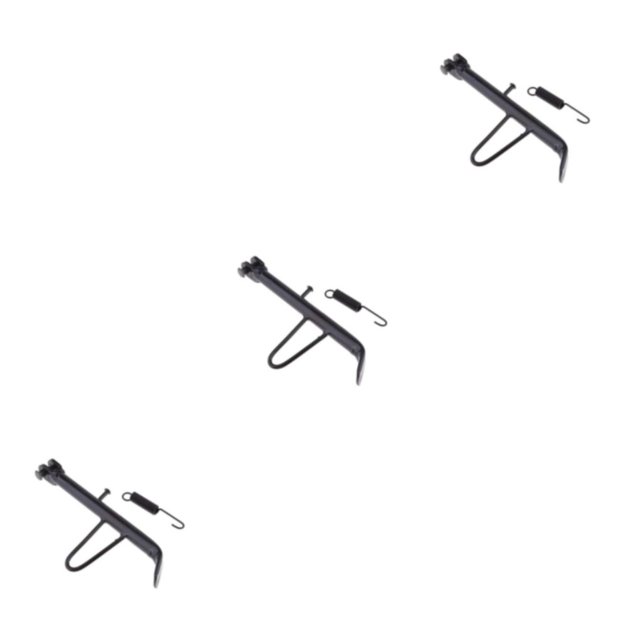 Ruiboury Black Motorcycle Kickstand Side Support Strong Support Easy Installation Iron-made Strong black 16cm 3Set