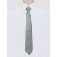 thumbnail image 2 of INSPIRE CHIC Men's Solid Color Narrow Stripes Necktie Graduation Suit Formal Ties Cement Grey, 2 of 5
